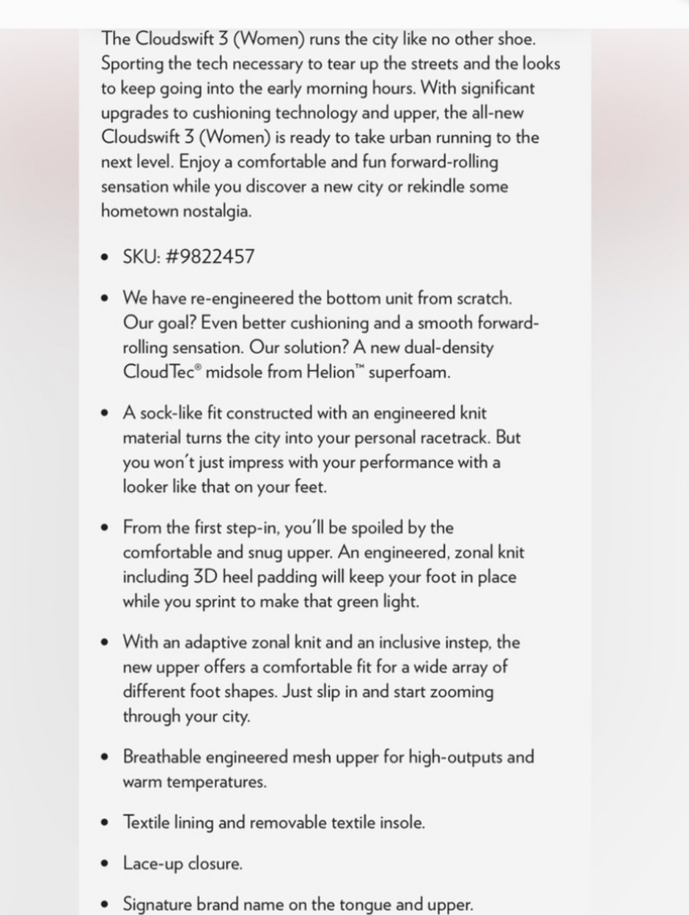 On Running Cloudswift Cloud  Athletic Jog Walk Shoe Sneaker Nimbus Women 6.5 - Picture 12 of 15